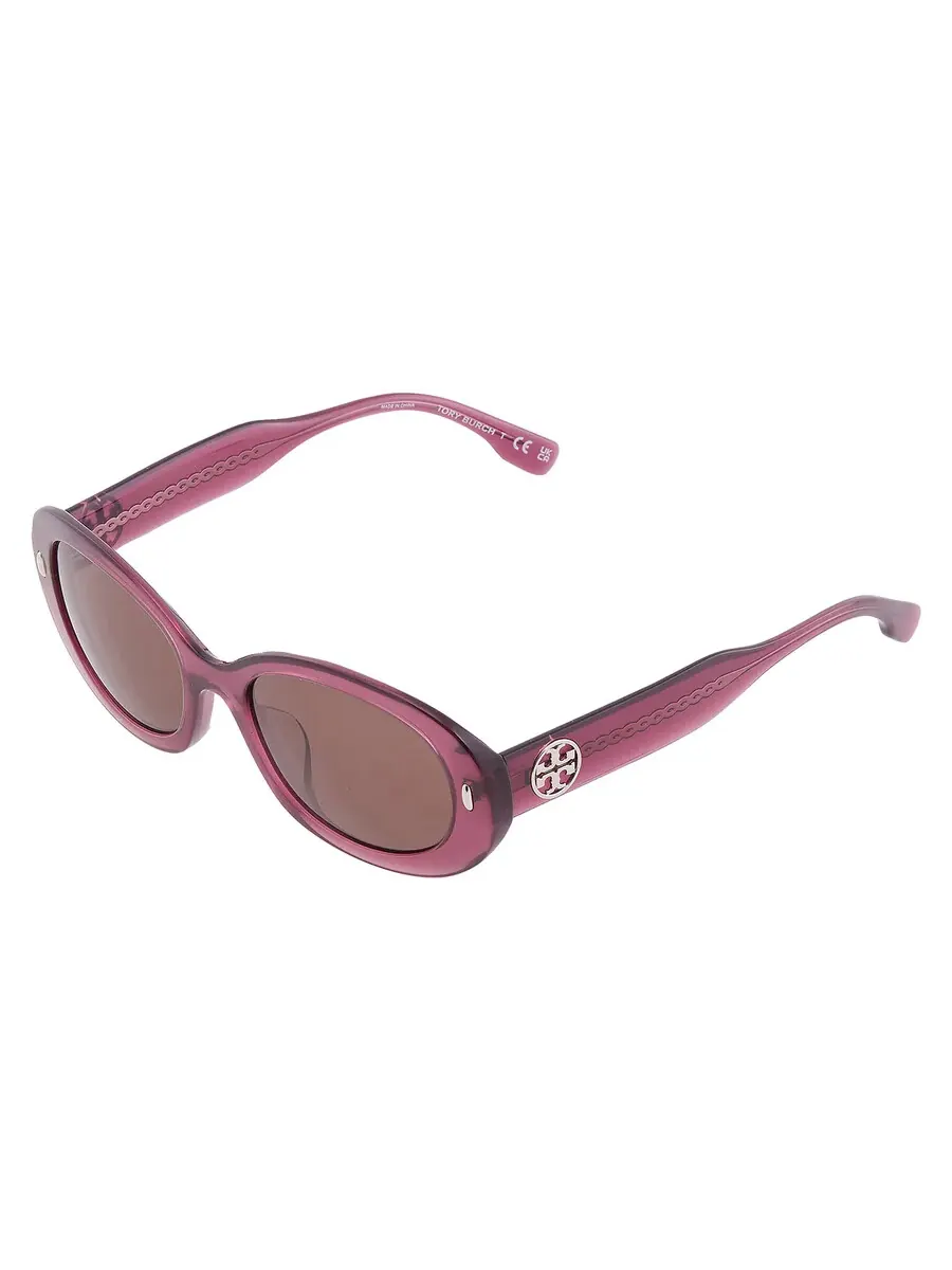Солнцезащитные очки женские Tory Burch темно-коричневые овальные TY7214U 317973 53 — изображение 3 из 5, прозрачный