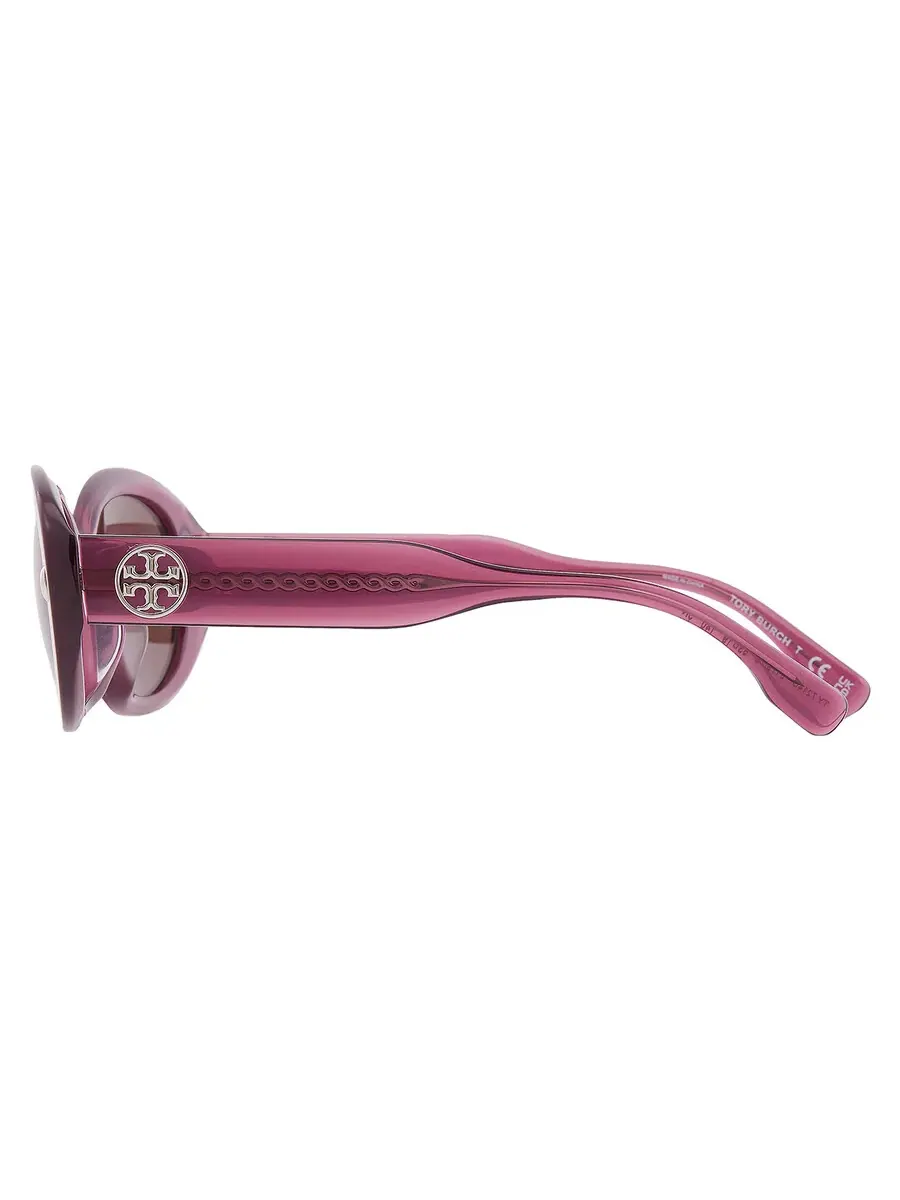 Солнцезащитные очки женские Tory Burch темно-коричневые овальные TY7214U 317973 53 — изображение 4 из 5, прозрачный