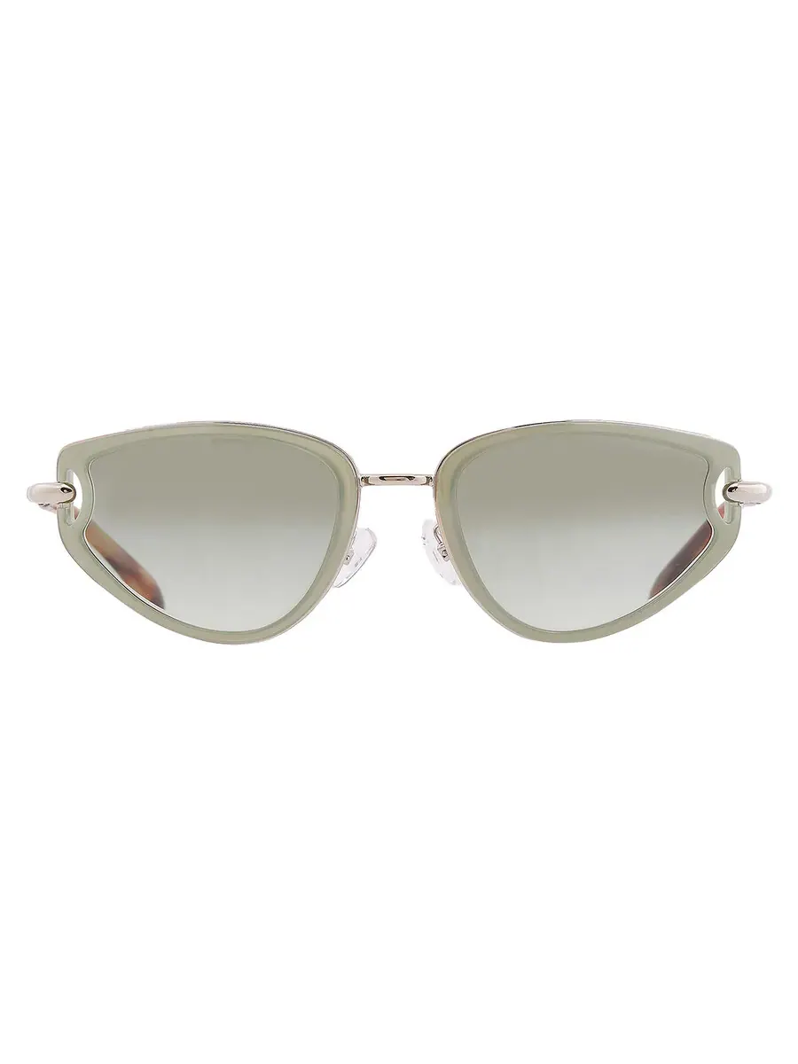 Женские солнцезащитные очки Tory Burch Green Gradient Cat Eye TY6115 33468E 57 — изображение 1 из 5, зеленый/серебристый