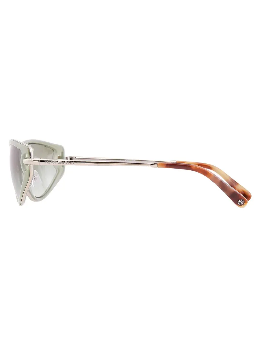 Женские солнцезащитные очки Tory Burch Green Gradient Cat Eye TY6115 33468E 57 — изображение 4 из 5, зеленый/серебристый