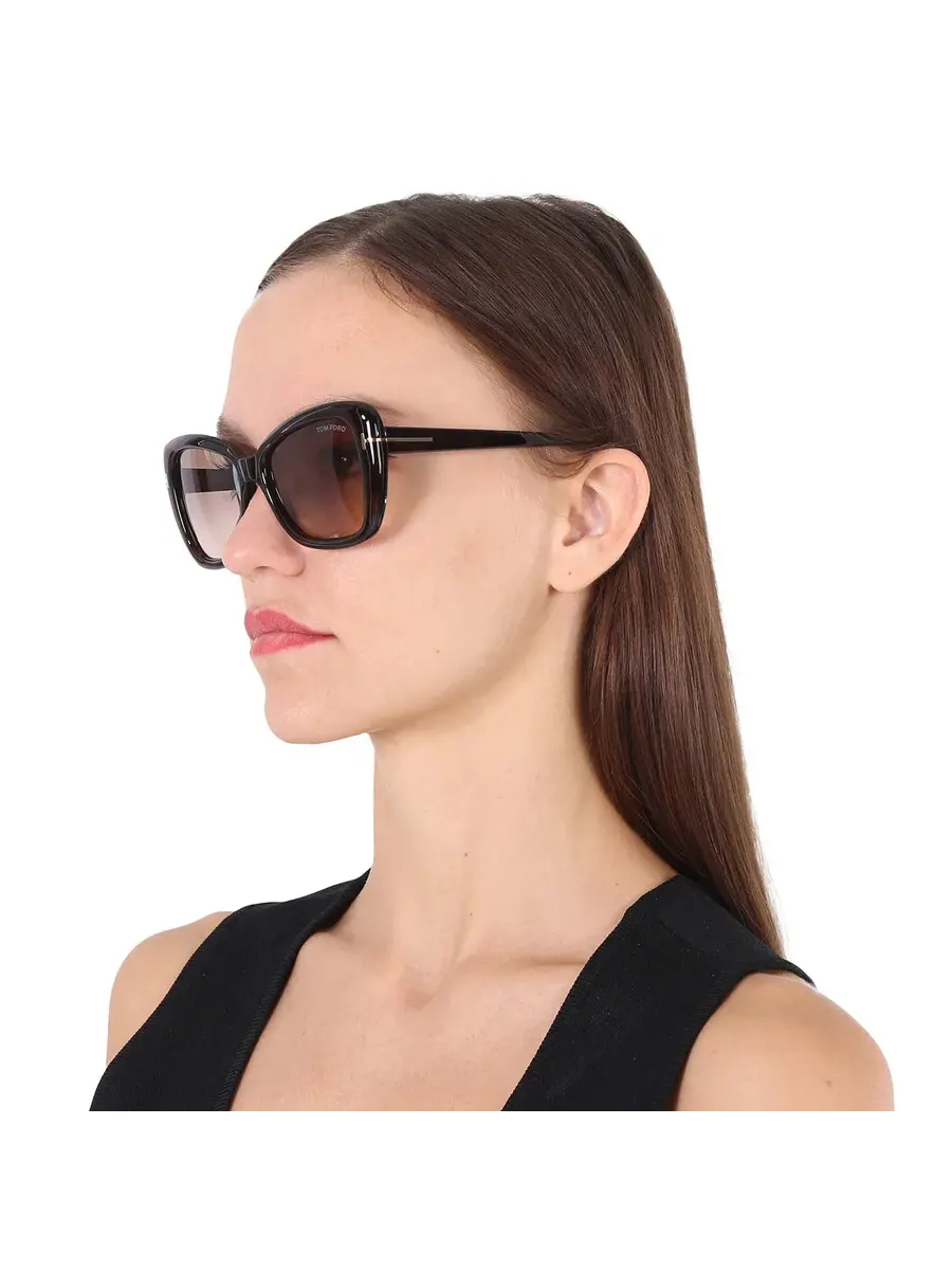 Женские солнцезащитные очки Tom Ford Maeve Brown Gradient Butterfly FT1008 52F 55 — изображение 2 из 5, коричневый