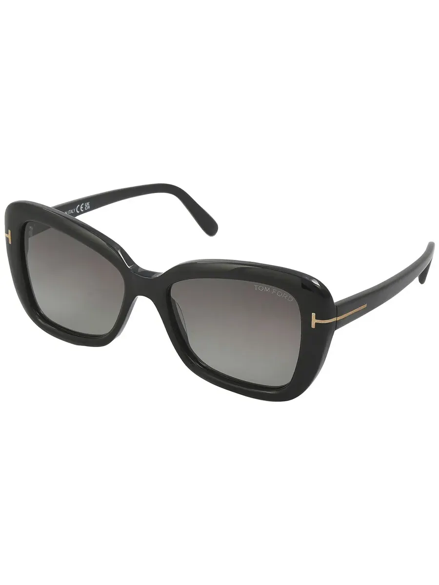 Женские солнцезащитные очки Tom Ford Maeve Smoke Gradient Butterfly FT1008 01B 55 — изображение 5 из 5, черный