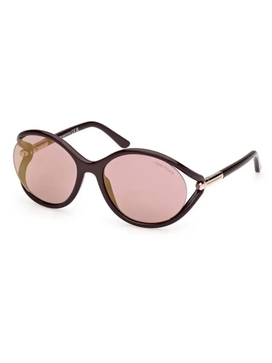Очки для женщин Tom Ford Melody Brown Mirror Oval FT1090 48Z 59 — изображение 2 из 3, темный фиолетовый