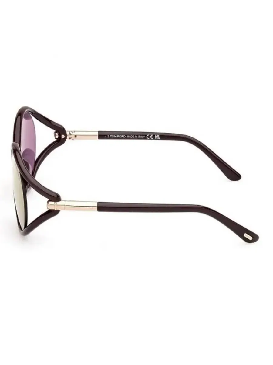 Очки для женщин Tom Ford Melody Brown Mirror Oval FT1090 48Z 59 — изображение 3 из 3, темный фиолетовый