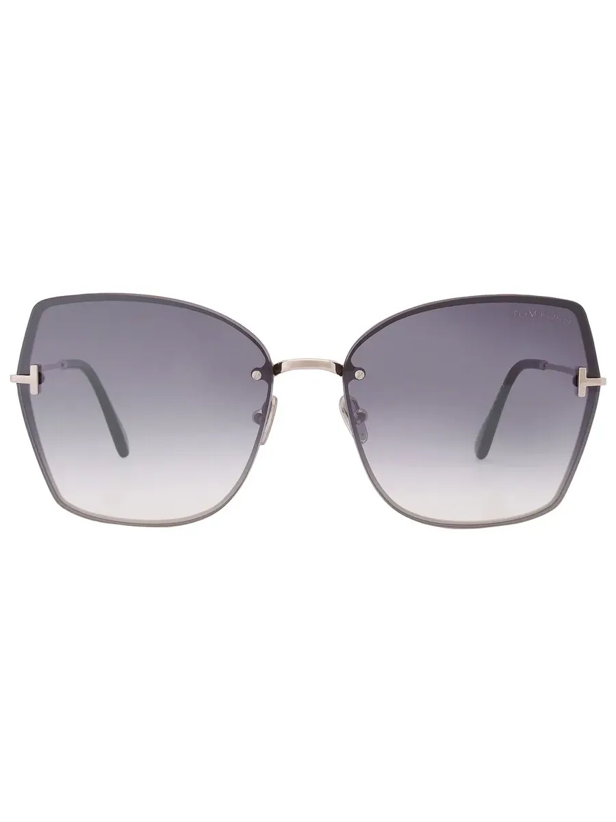 Солнцезащитные очки женские Tom Ford Nickie Smoke Mirror Butterfly FT1107 16C 62 — изображение 1 из 5, серебристый палладий