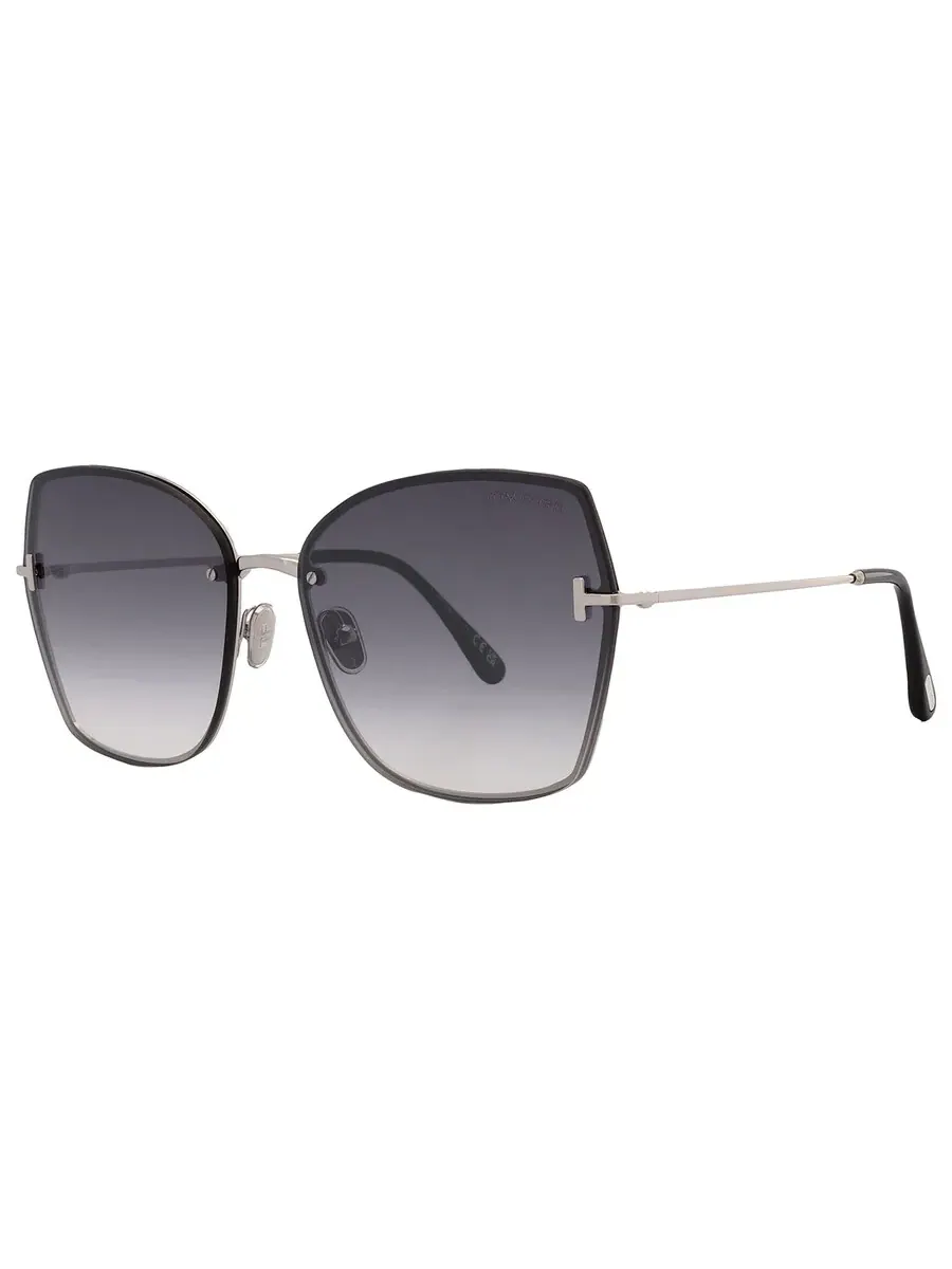 Солнцезащитные очки женские Tom Ford Nickie Smoke Mirror Butterfly FT1107 16C 62 — изображение 3 из 5, серебристый палладий