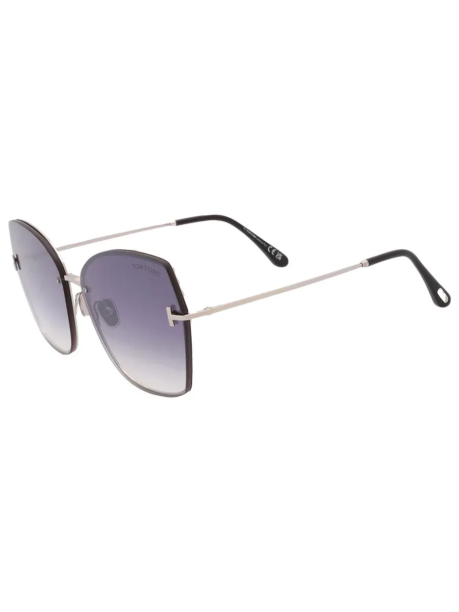 Солнцезащитные очки женские Tom Ford Nickie Smoke Mirror Butterfly FT1107 16C 62 — изображение 4 из 5, серебристый палладий
