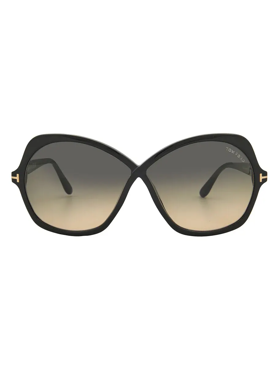 Женские солнцезащитные очки Tom Ford Rosemin Smoke Gradient Butterfly FT1013 01B 64 — изображение 1 из 5, черный