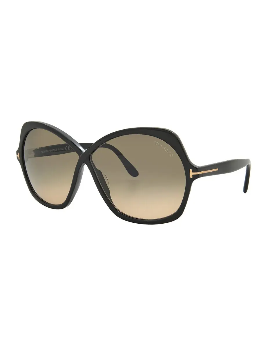 Женские солнцезащитные очки Tom Ford Rosemin Smoke Gradient Butterfly FT1013 01B 64 — изображение 3 из 5, черный