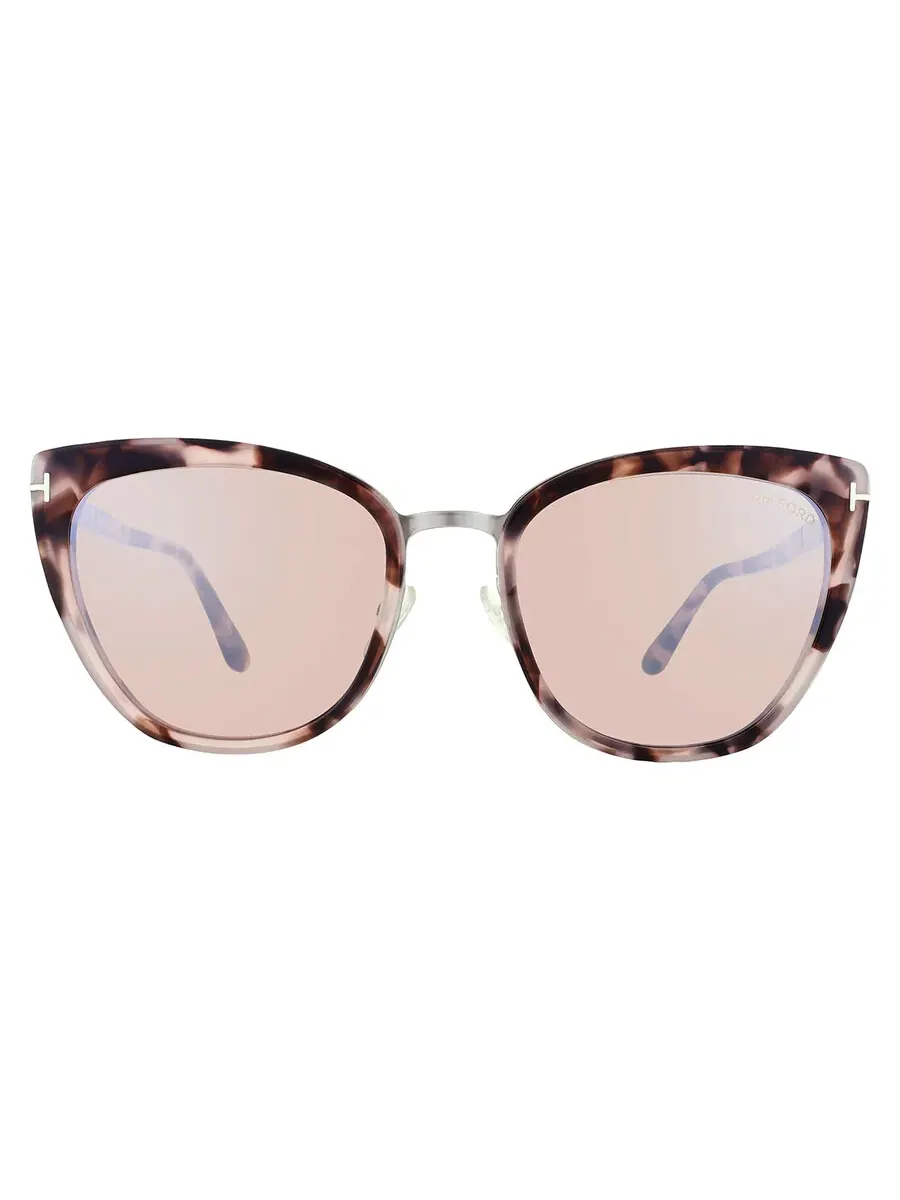 Женские солнцезащитные очки Tom Ford Simona Champagne Silver Flash Butterfly FT0717 55G 57 — изображение 1 из 4