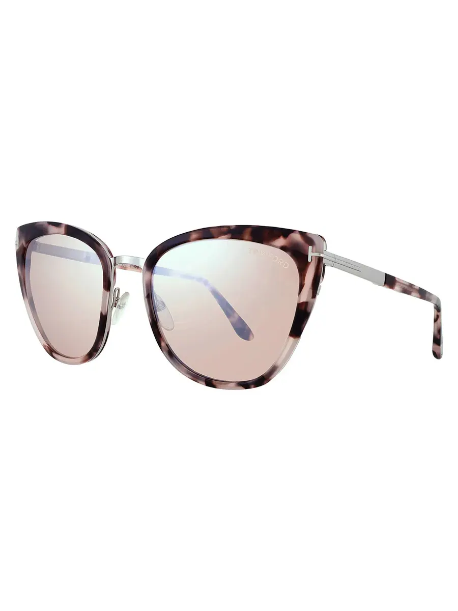 Женские солнцезащитные очки Tom Ford Simona Champagne Silver Flash Butterfly FT0717 55G 57 — изображение 2 из 4