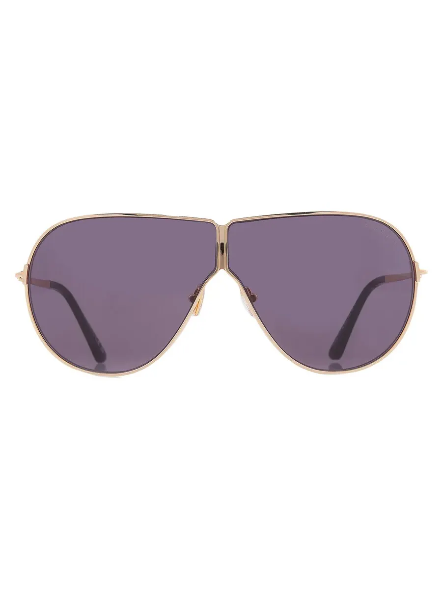 Солнцезащитные очки Tom Ford Smoke Dark Grey Oversized Unisex FT1158 30A 71 — изображение 1 из 4, глубокий золотистый