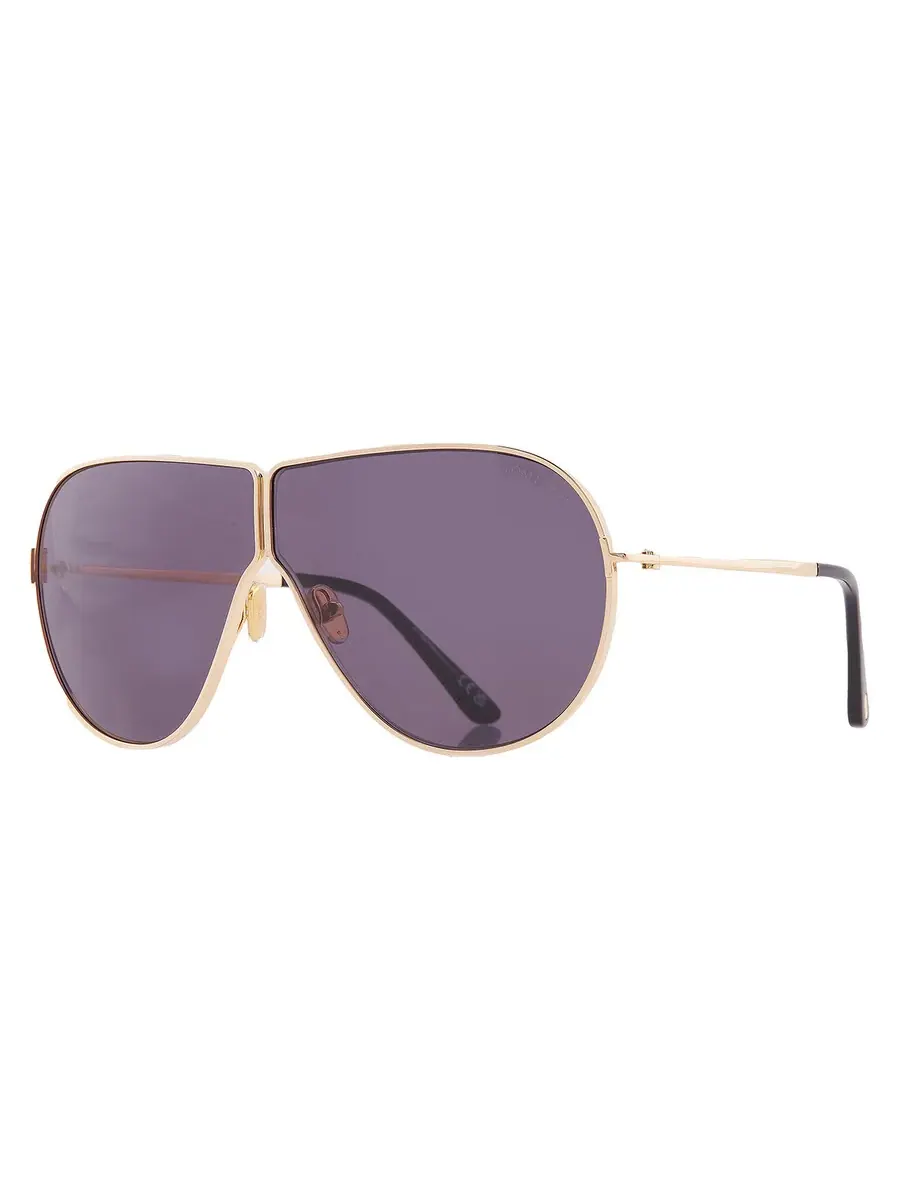 Солнцезащитные очки Tom Ford Smoke Dark Grey Oversized Unisex FT1158 30A 71 — изображение 2 из 4, глубокий золотистый