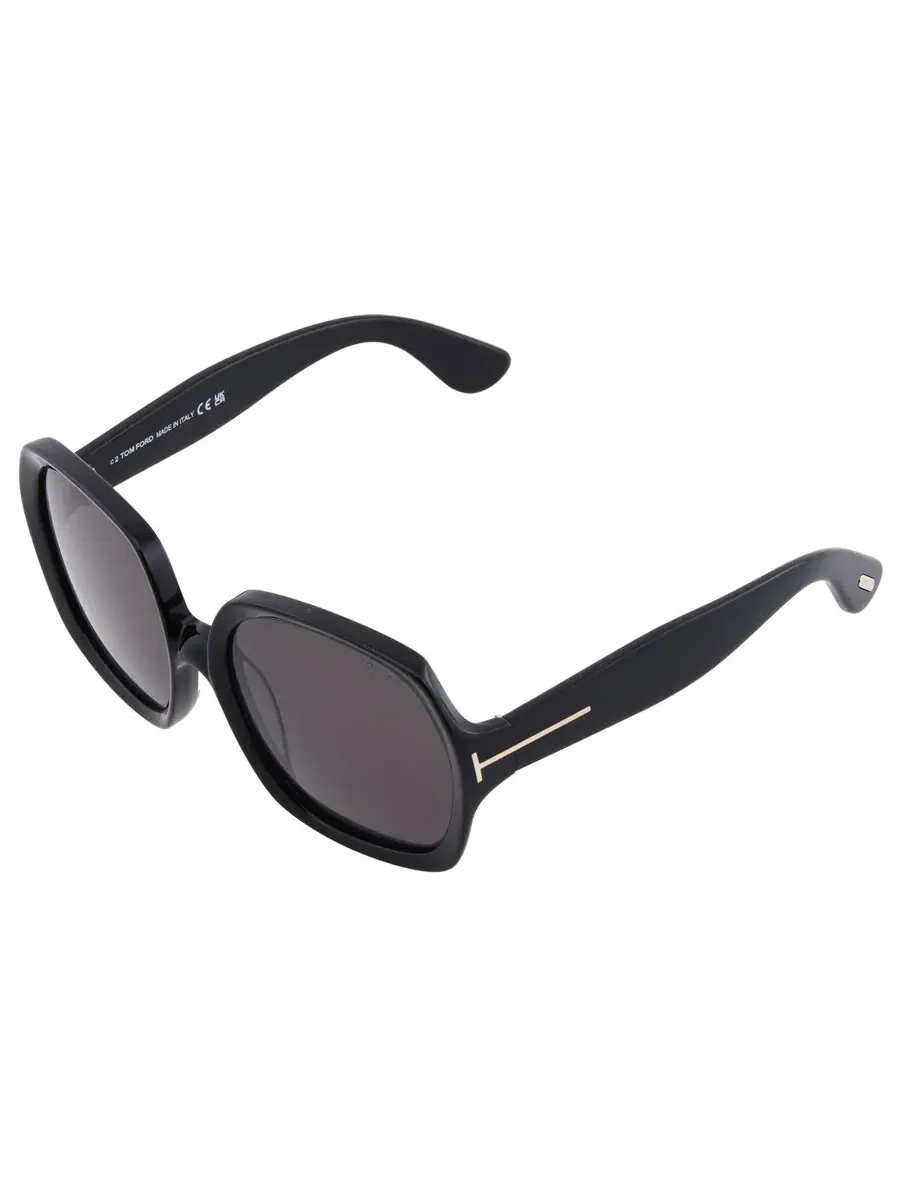 Женские квадратные солнцезащитные очки Tom Ford Saffron Smoke FT1221 01A 60 — изображение 3 из 4, черный