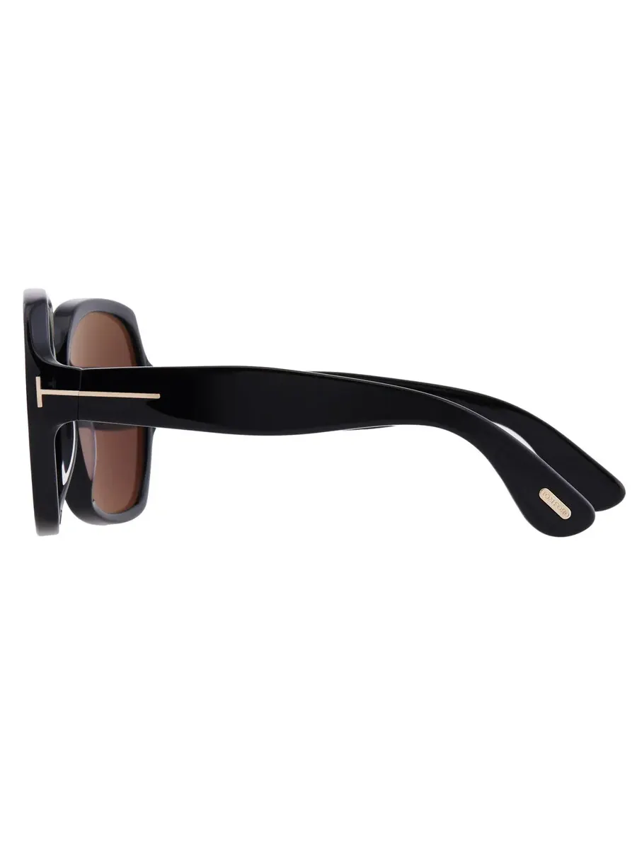 Женские квадратные солнцезащитные очки Tom Ford Saffron Smoke FT1221 01A 60 — изображение 4 из 4, черный