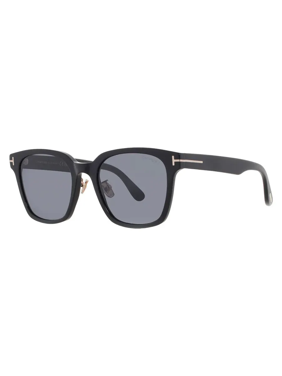 Мужские солнцезащитные очки Tom Ford Smoke Square FT1239-K 01A 55 — изображение 2 из 4, черный
