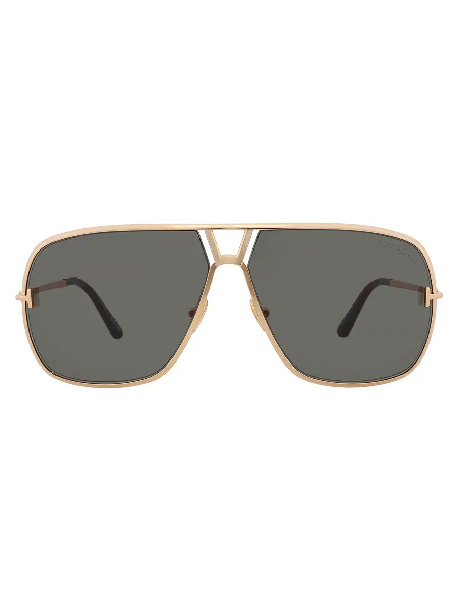 Мужские солнцезащитные очки Tom Ford Stavros Green Navigator FT1204 30N 63 — изображение 1 из 4, глубокий золотистый