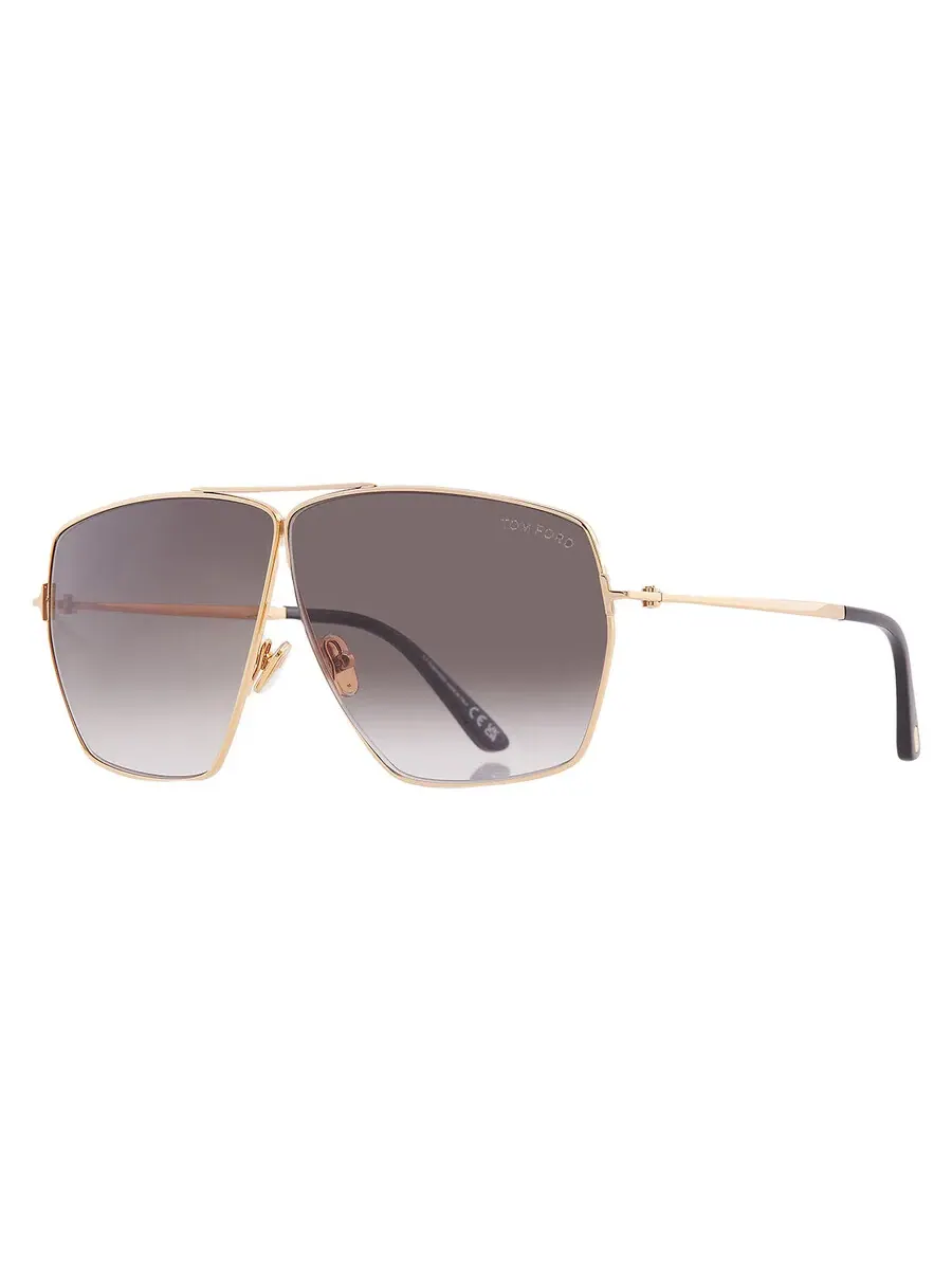 Очки для женщин Tom Ford Stella Smoke Gradient Pilot FT1185 30B 67 — изображение 2 из 4, глубокий золотистый