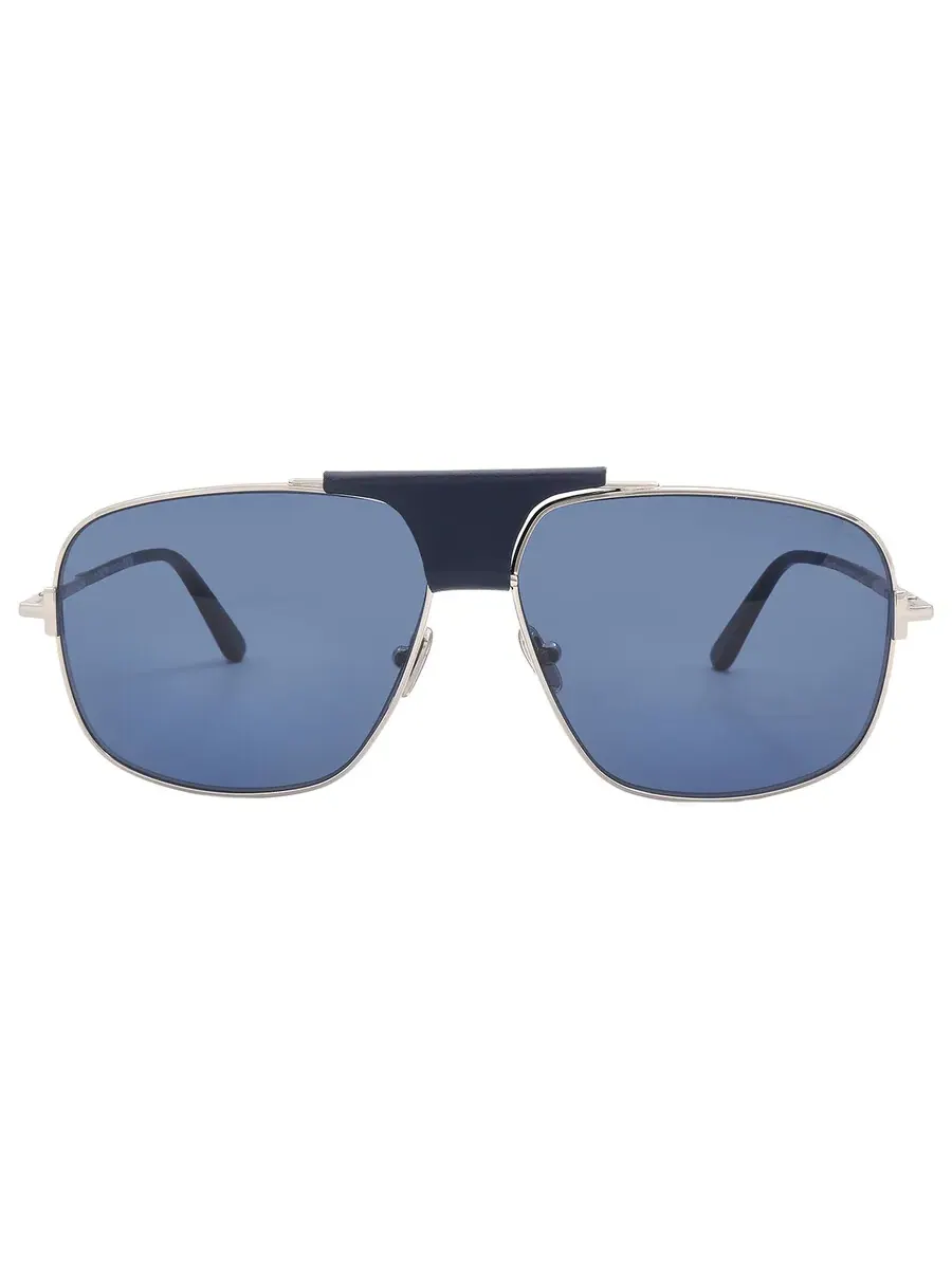 Мужские солнцезащитные очки Tom Ford Tex Blue Navigator FT1096 16V 62 — изображение 1 из 4, серебристый палладий