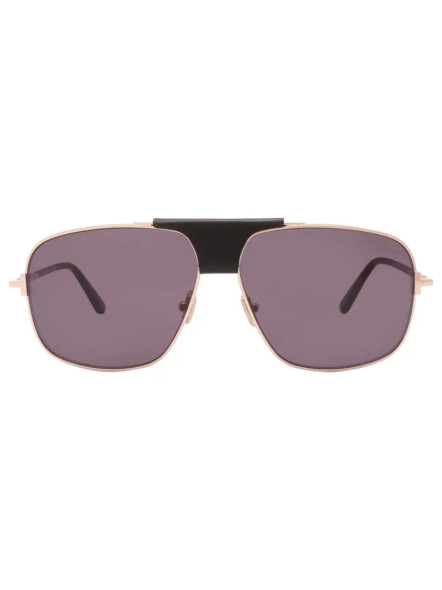 Мужские солнцезащитные очки Tom Ford Tex Smoke Navigator FT1096 28A 62 — изображение 1 из 4, розовый золотистый