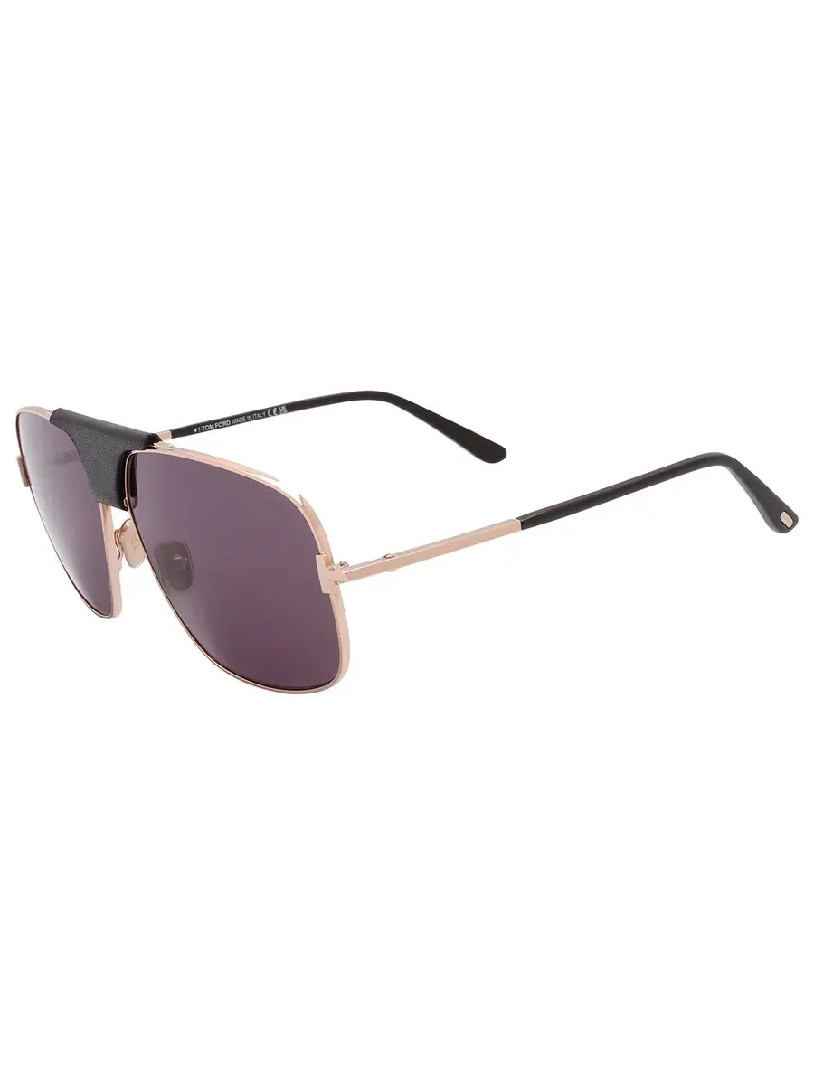 Мужские солнцезащитные очки Tom Ford Tex Smoke Navigator FT1096 28A 62 — изображение 3 из 4, розовый золотистый