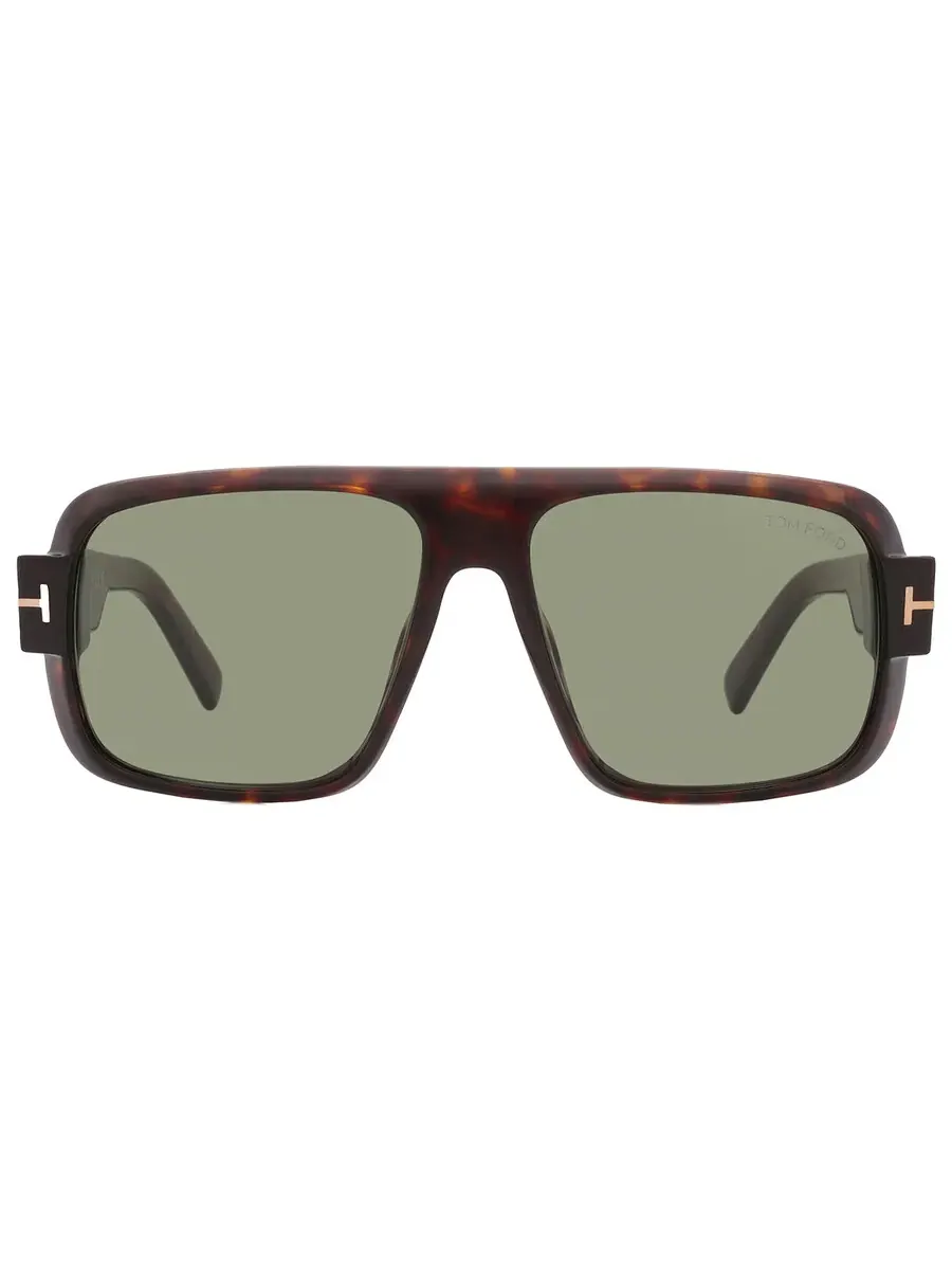 Мужские солнцезащитные очки Tom Ford Turner Green Navigator FT1101 52N 58 — изображение 1 из 4, коричневый