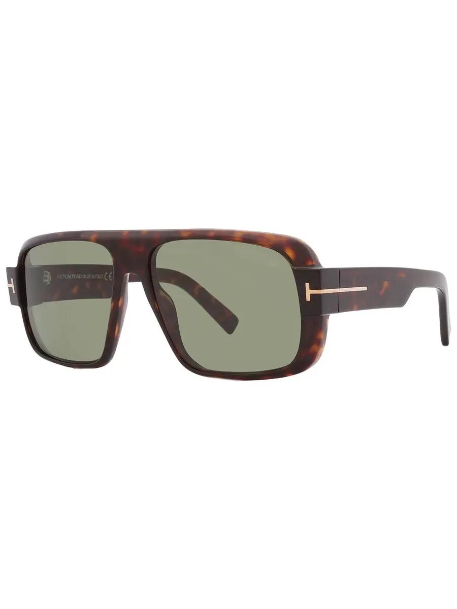 Мужские солнцезащитные очки Tom Ford Turner Green Navigator FT1101 52N 58 — изображение 2 из 4, коричневый