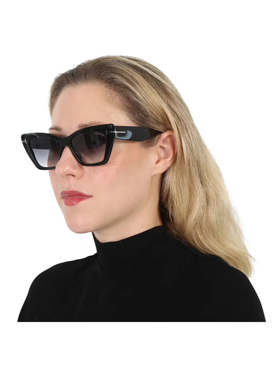 Женские солнцезащитные очки Tom Ford Wyatt Grey Gradient Cat Eye FT0871 01B 56 — изображение 2 из 5, мульти