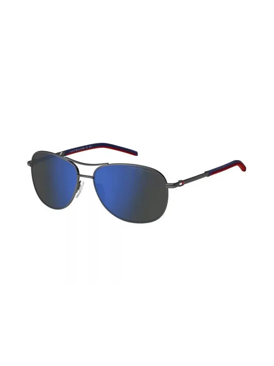 Мужские солнцезащитные очки Tommy Hilfiger Blue Multilayer Pilot TH 2023/S 0R80/ZS 59 — изображение 1 из 1, серый