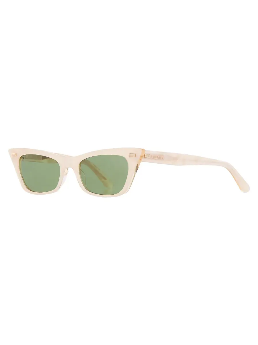 Женские солнцезащитные очки Valentino Green Cat Eye VLS-176 A 51 Valentino Garavani — изображение 2 из 4, золотистый