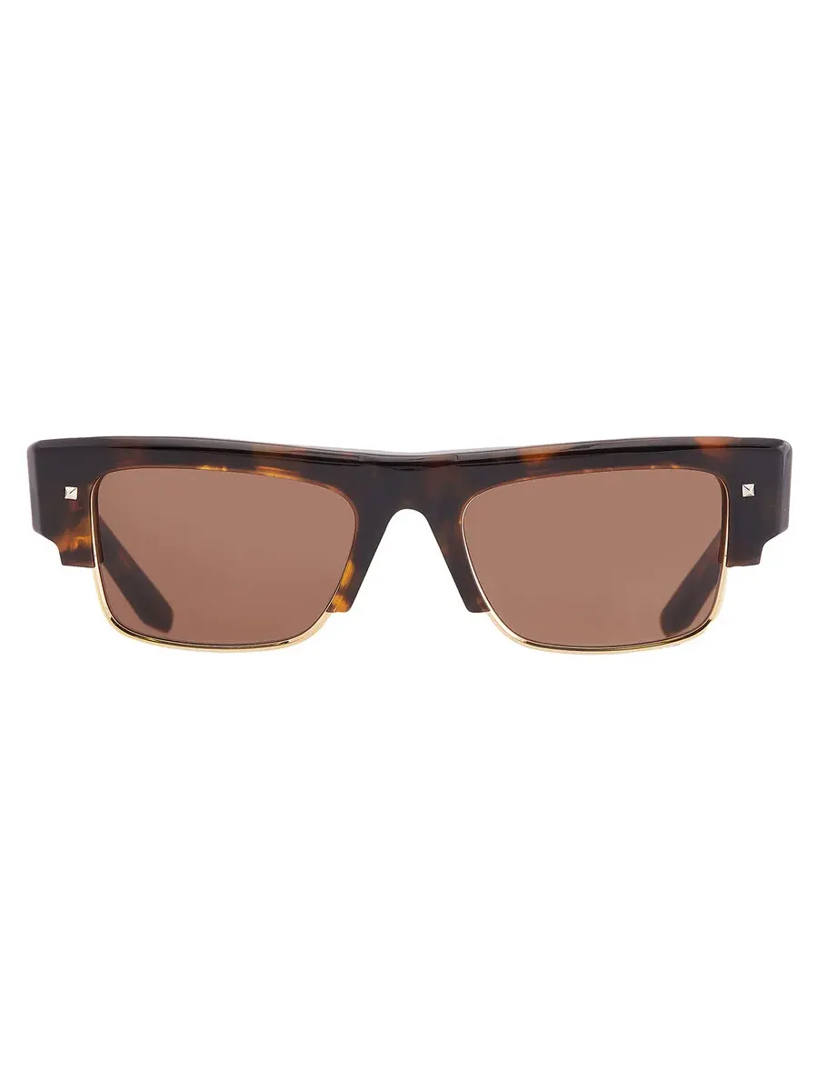 Прямоугольные унисекс солнцезащитные очки Valentino Brown VLS-164 C 52 Valentino Garavani