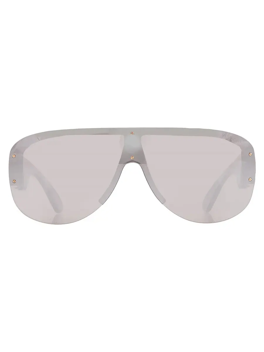 Мужские солнцезащитные очки Versace Light Grey Mirror Silver Shield VE4391 311/6G 148 — изображение 1 из 5, прозрачный серый