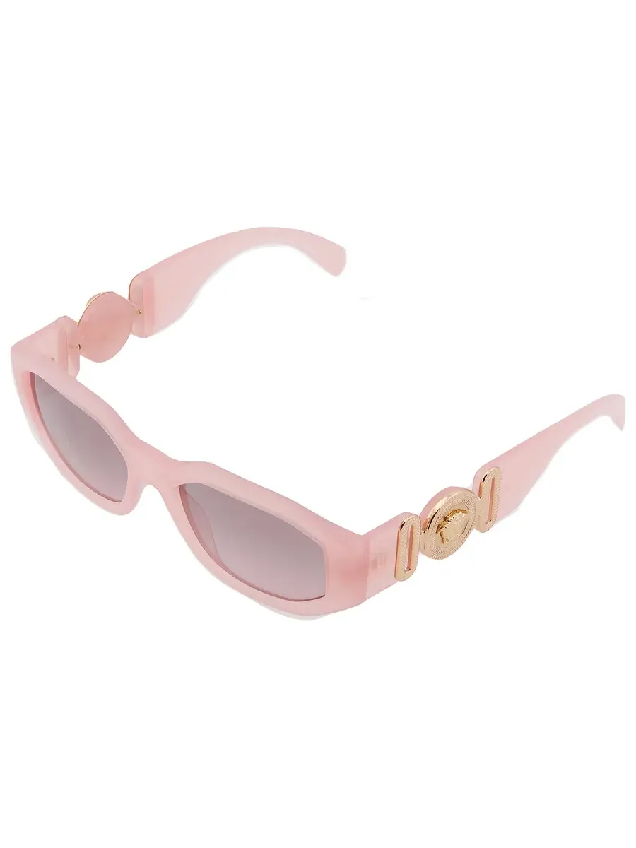 Солнцезащитные очки унисекс Versace Pink Gradient Grey Flash Geometric VE4361 539258 53 — изображение 3 из 5, золотистый
