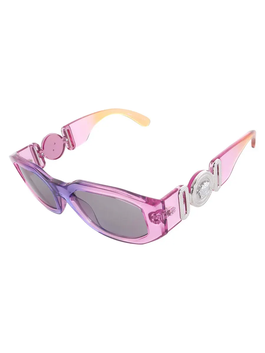 Серые геометрические унисекс-солнцезащитные очки Versace VE4361 5537/1 53 — изображение 3 из 5, розовый