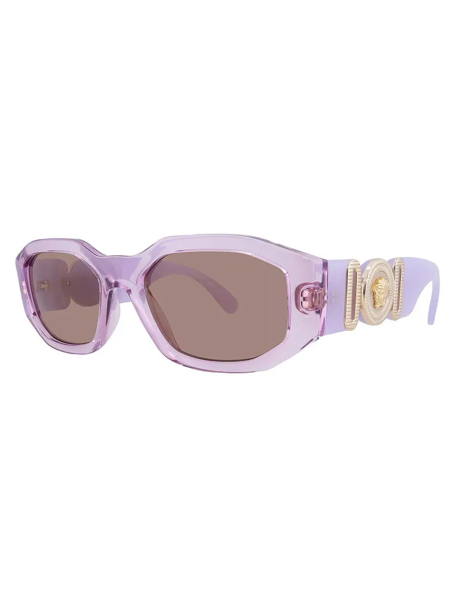 Очки солнцезащитные женские Versace Light Brown Geometric VE4361 552663 53 — изображение 2 из 5, прозрачный