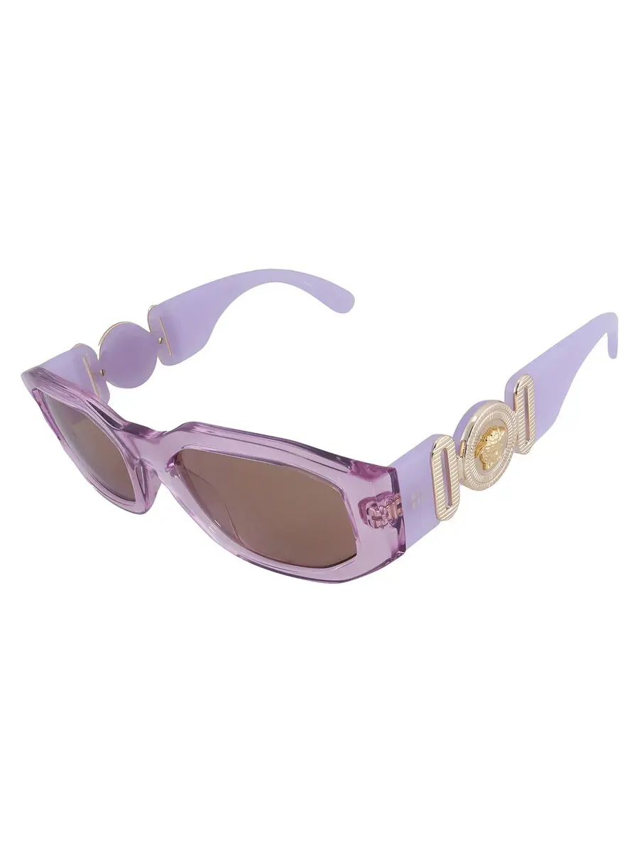 Очки солнцезащитные женские Versace Light Brown Geometric VE4361 552663 53 — изображение 3 из 5, прозрачный