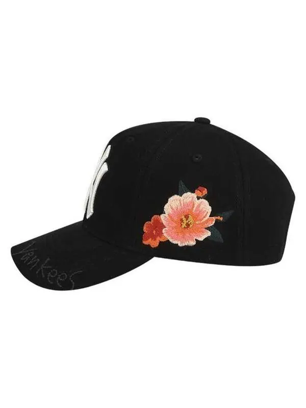 Кепка MLB Rose Pattern Black Baseball Cap — изображение 3 из 4, черный