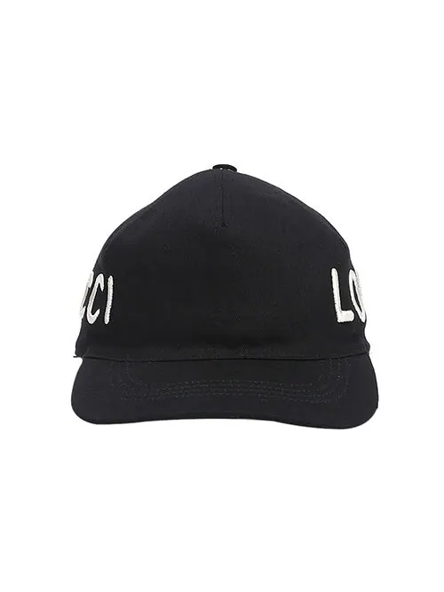 Бейсболка love logo embroidered hat 'black' Gucci — изображение 3 из 4, черный