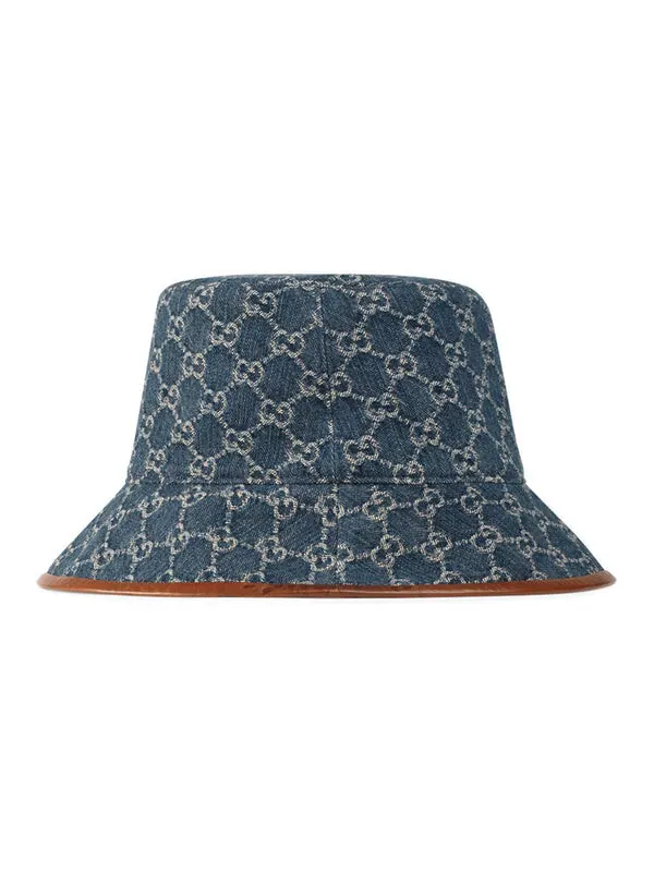 Бейсболка gg canvas bucket hat 'sapphire brown' Gucci — изображение 2 из 3, синий