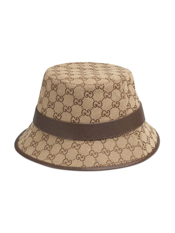 Бейсболка gg canvas bucket hat 'beige brown' Gucci — изображение 3 из 3, бежевый