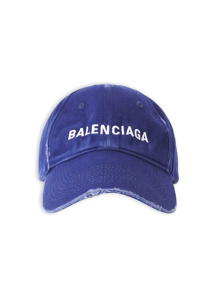 Бейсболка Balenciaga Visor Logo Cap 'Blue White' — изображение 2 из 3, синий