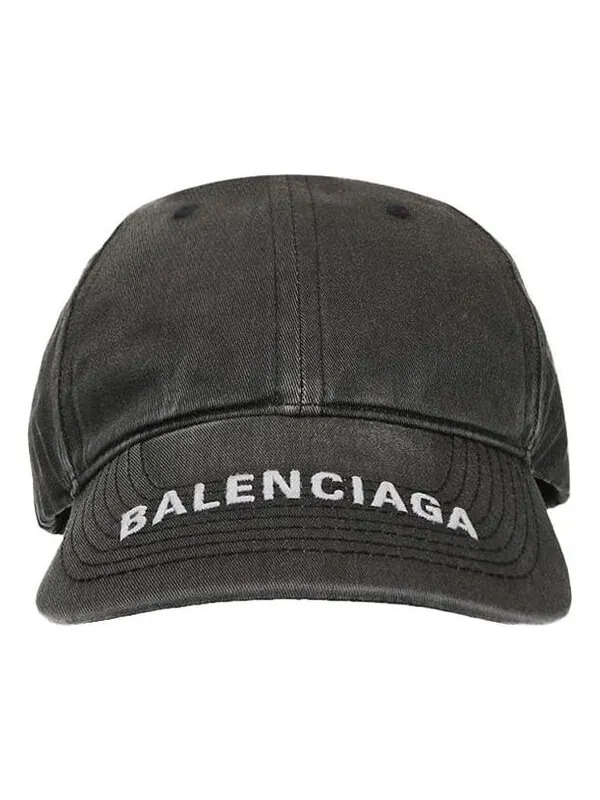 Кепка Balenciaga Washed Denim Logo Baseball Cap 'Black/White'