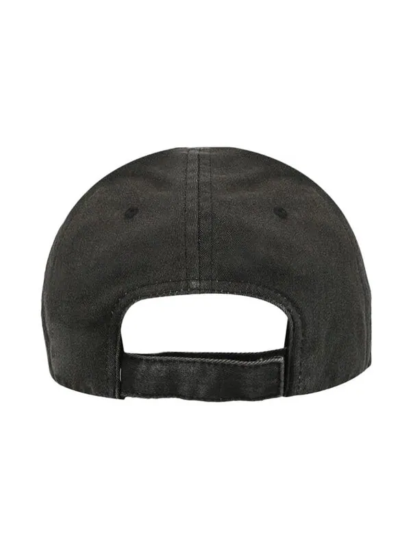 Кепка Balenciaga Washed Denim Logo Baseball Cap 'Black/White' — изображение 3 из 3, черный