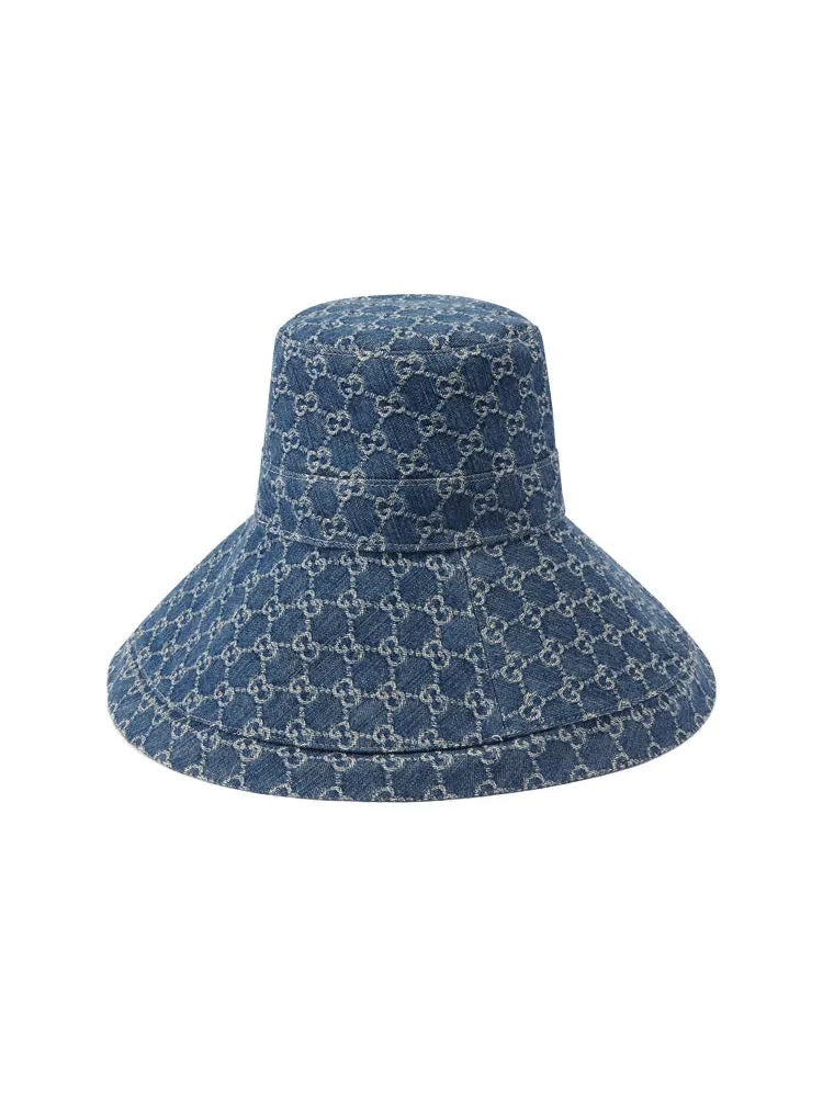 Бейсболка Gucci Eco Washed-Denim Bucket Hat 'Blue' — изображение 3 из 3, синий