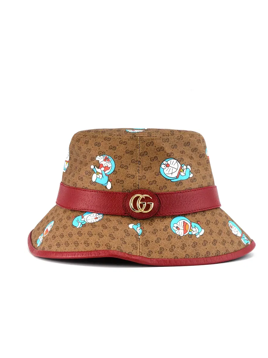 Бейсболка Gucci x Doraemon Bucket Hat 'Cherry Monogram' — изображение 1 из 3, коричневый