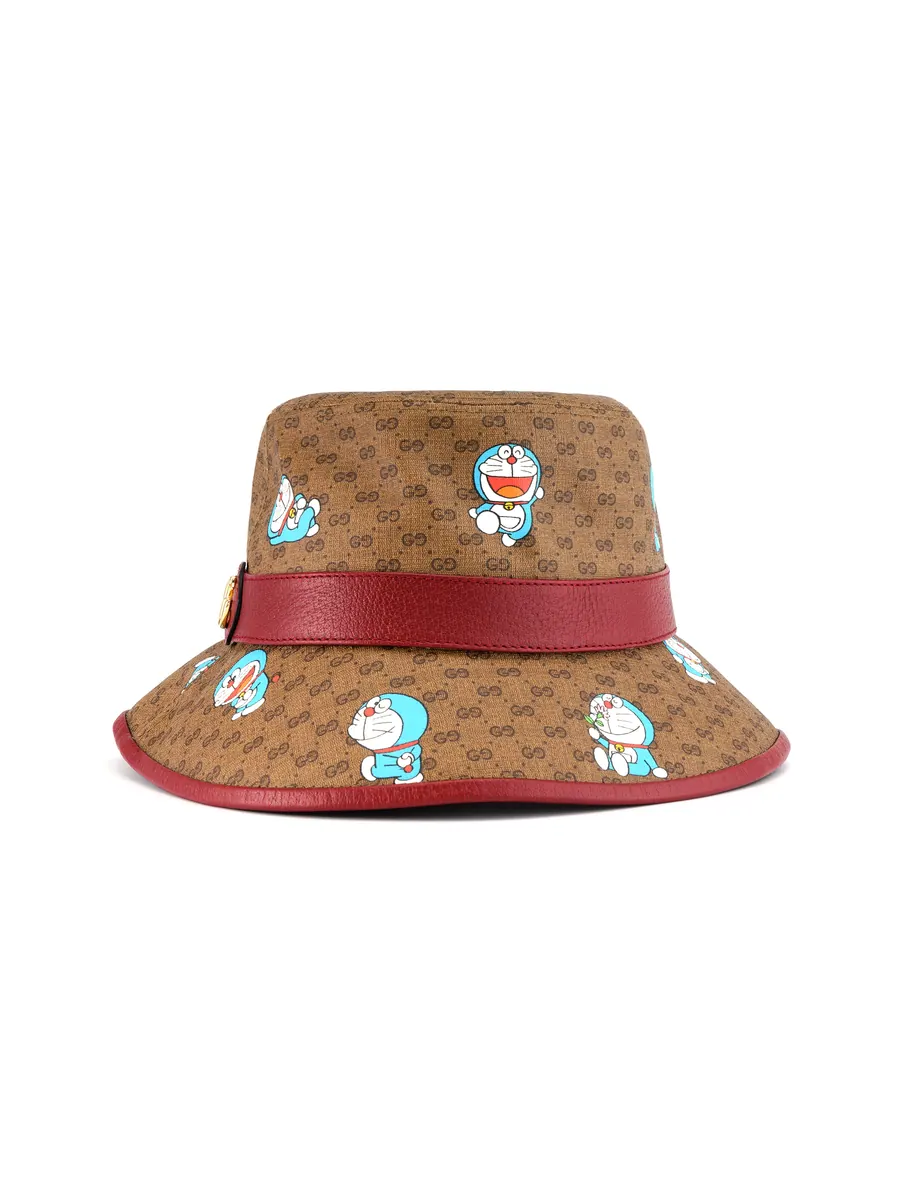 Бейсболка Gucci x Doraemon Bucket Hat 'Cherry Monogram' — изображение 3 из 3, коричневый