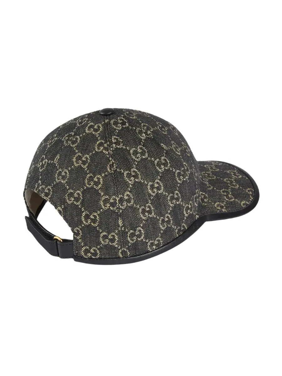Бейсболка Gucci GG Denim Baseball Hat 'Black Grey' — изображение 3 из 3, серый