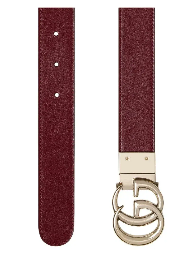 (WMNS) Двусторонний ремень Gucci 25 GG Marmont — изображение 4 из 6, бежевый
