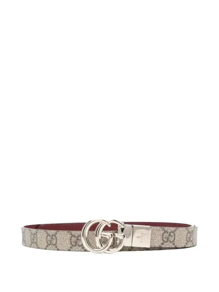 (WMNS) Тонкий двусторонний пояс Gucci 25 GG Marmont — изображение 2 из 4, бежевый