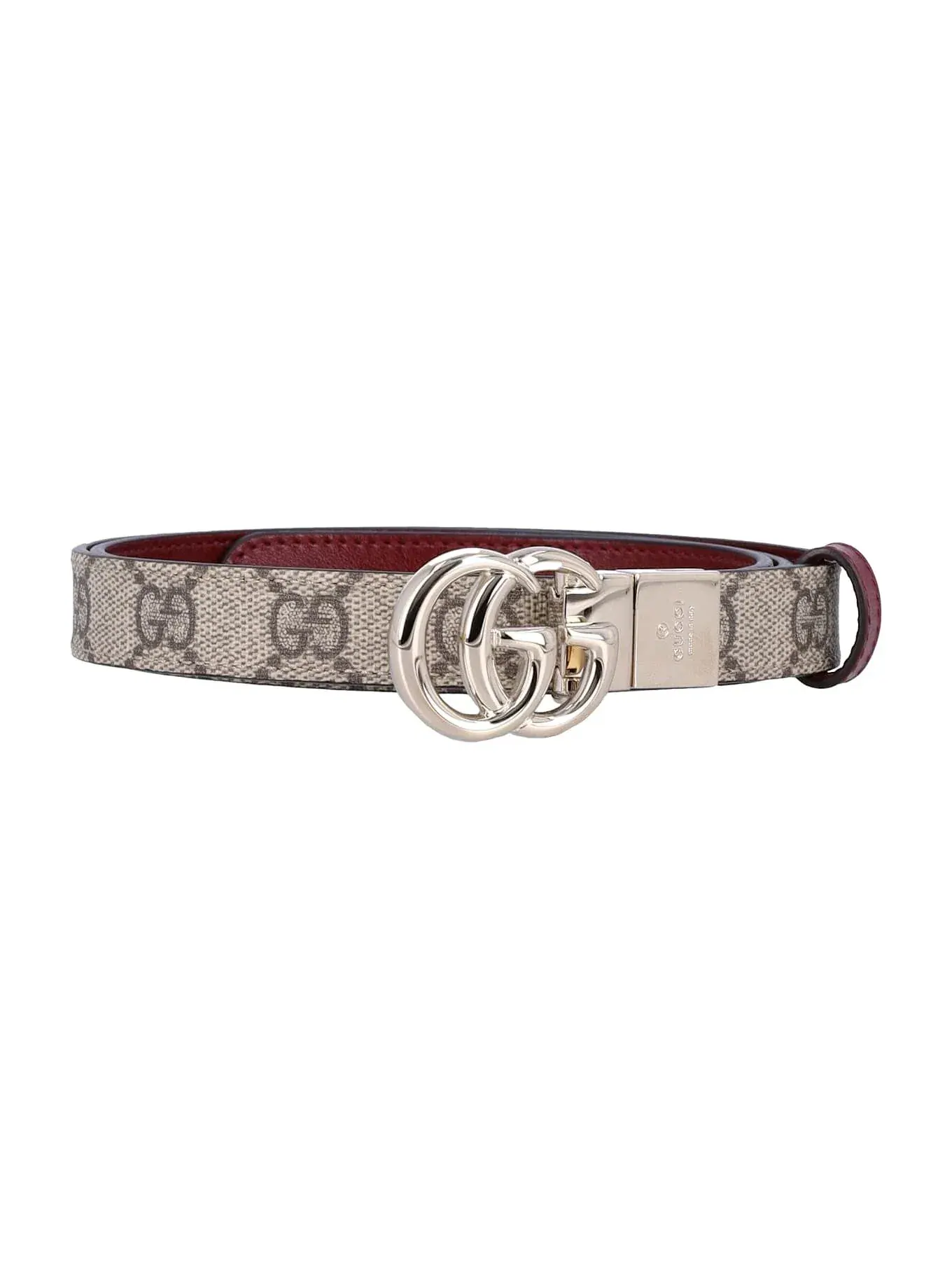 (WMNS) Тонкий двусторонний пояс Gucci 25 GG Marmont — изображение 3 из 4, бежевый